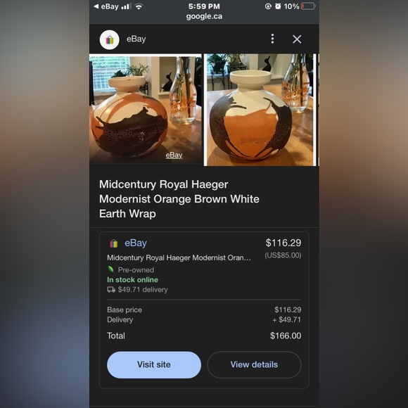 Midcentury Royal Haeger Modernist Orange Brown White Earth Wrap Pottery - Picture 8 of 9